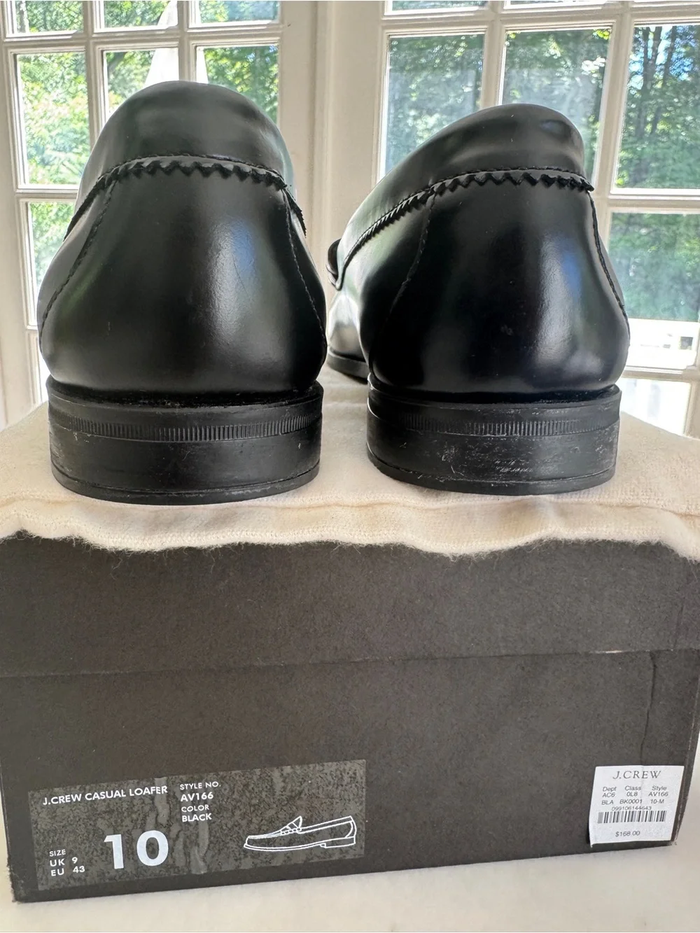 J. Crew Black Leather Penny Loafers